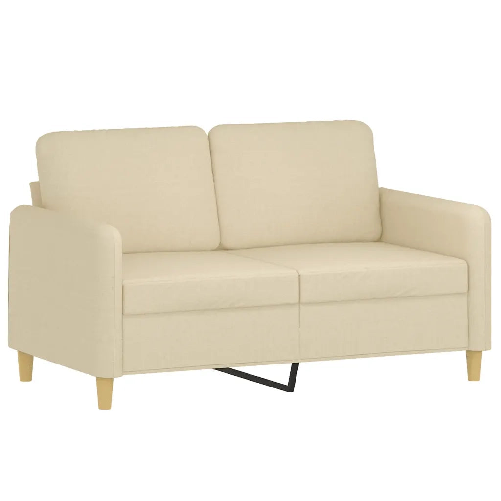 Set Divani 3 pz con Cuscini Crema in Tessuto