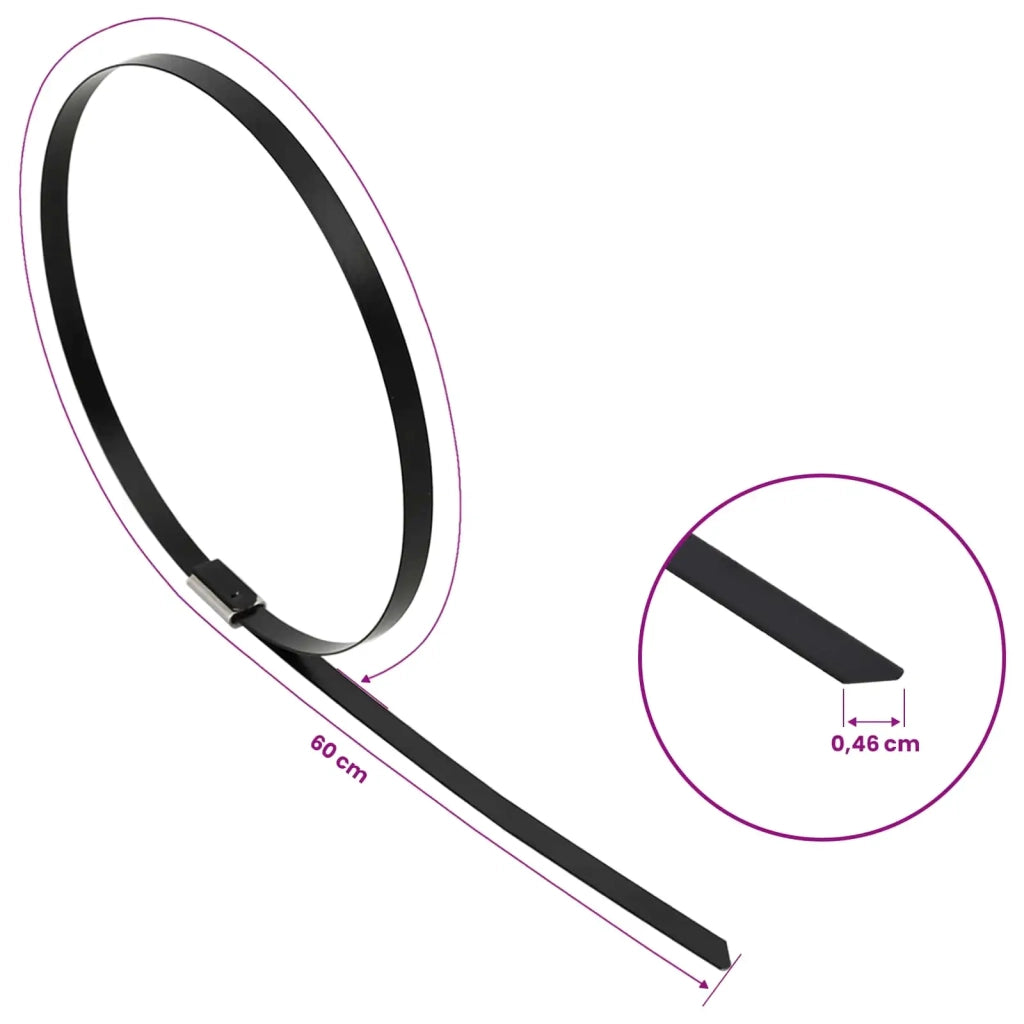 Fascetta per Cavi 250 pz 4,6 x 600 mm Nero 42029335