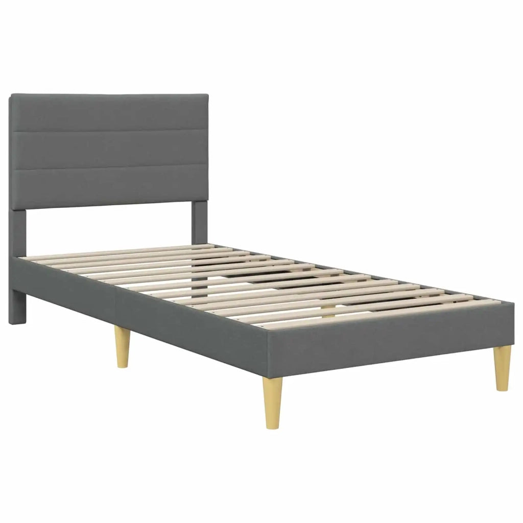 Struttura del letto-Giroletto Grigio Scuro 100 x 200 cm Tessuto 425547