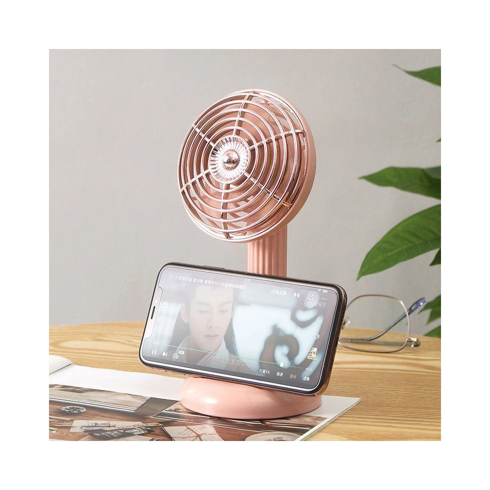 Trade Shop - Mini Ventilatore Ricaricabile Usb Portatile Pieghevole Per Casa Ufficio Estate -