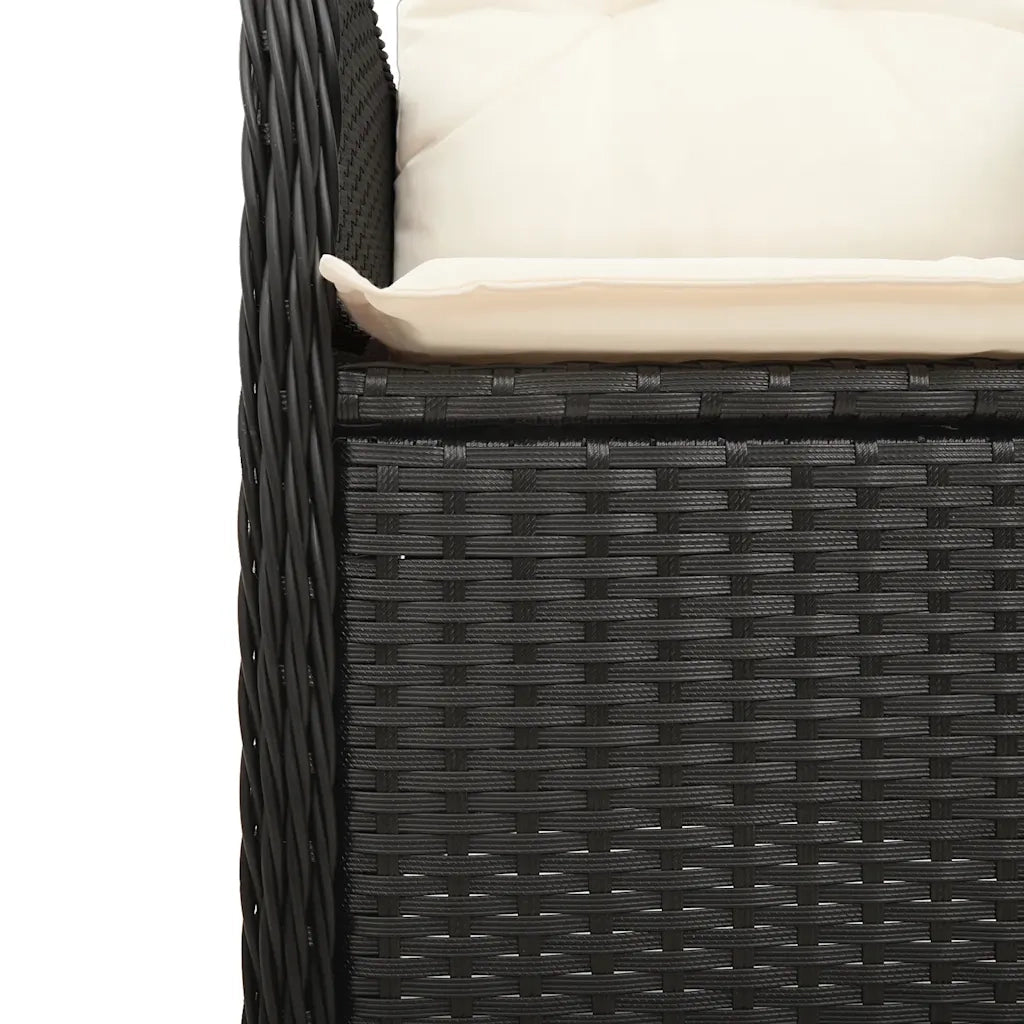 Set Bistrò da Giardino 9 pz con Cuscini in Polyrattan Nero 3276997