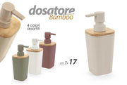 1 Pezzo Dispenser Sapone in Plastica e Bamboo 7 x 17 cm 4 Colori