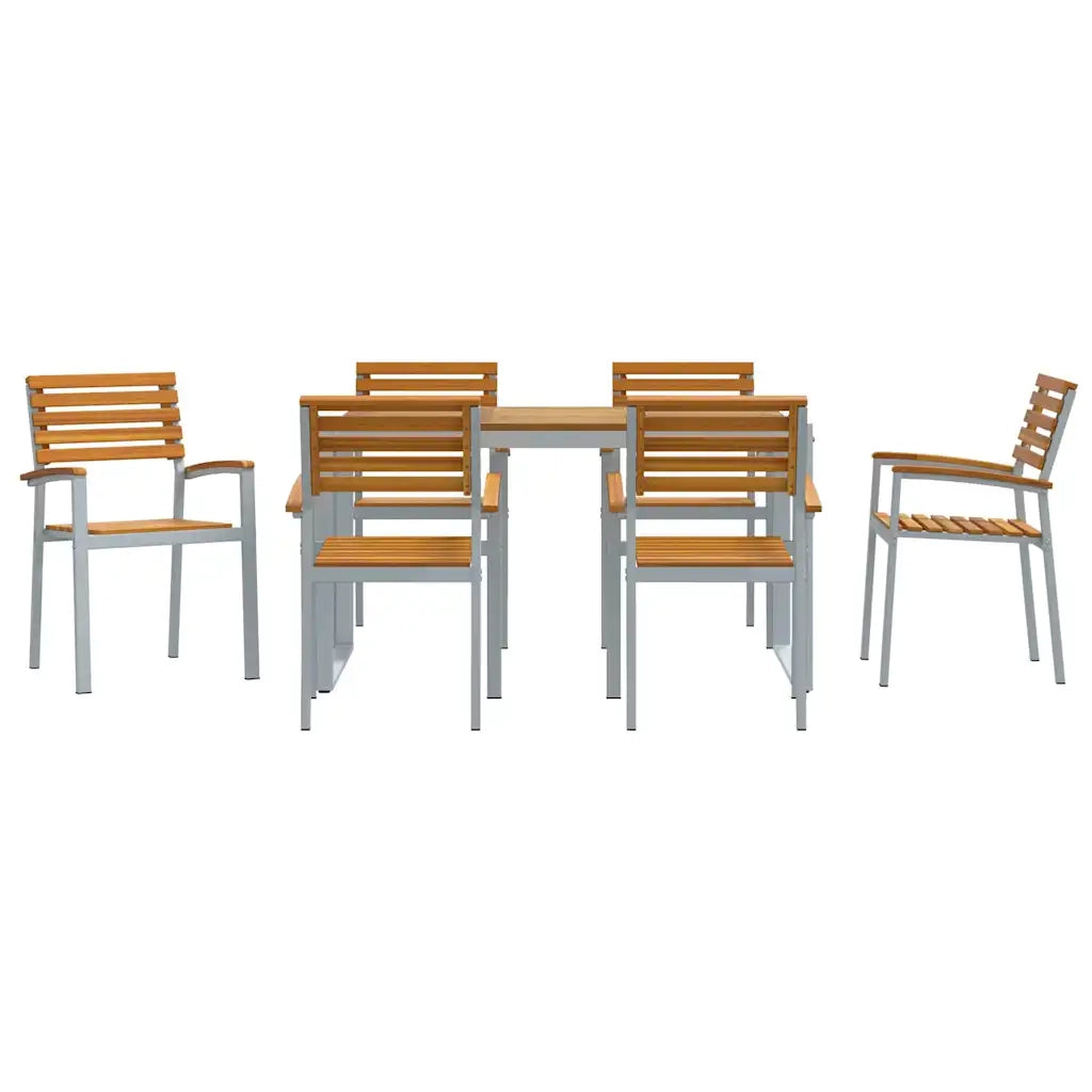 Set da Pranzo per Giardino 7 pcs Grigio 3284360