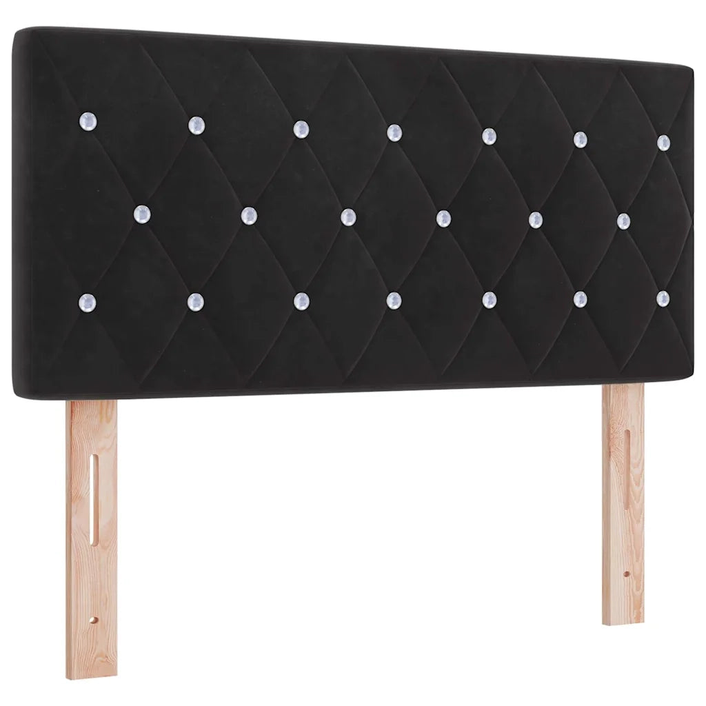 Letto a Sorgente LED con materasso Nero 120 x 200 cm Velluto 3342580