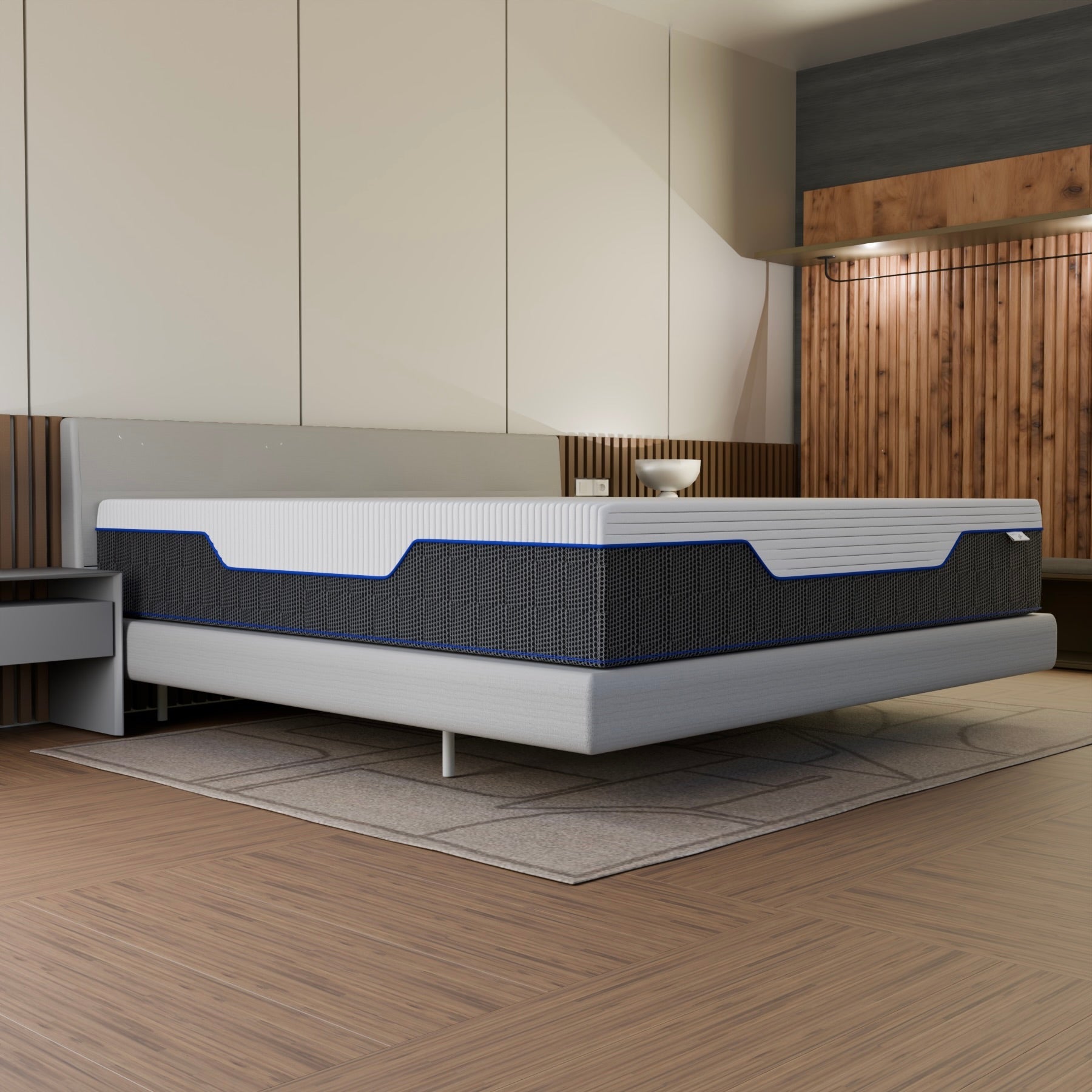 Materasso Matrimoniale Memory foam 160x190 a 1600 Molle Insacchettate Hybrid; memory foam; con 7 zone di comfort; ortopedico; "Pascià"