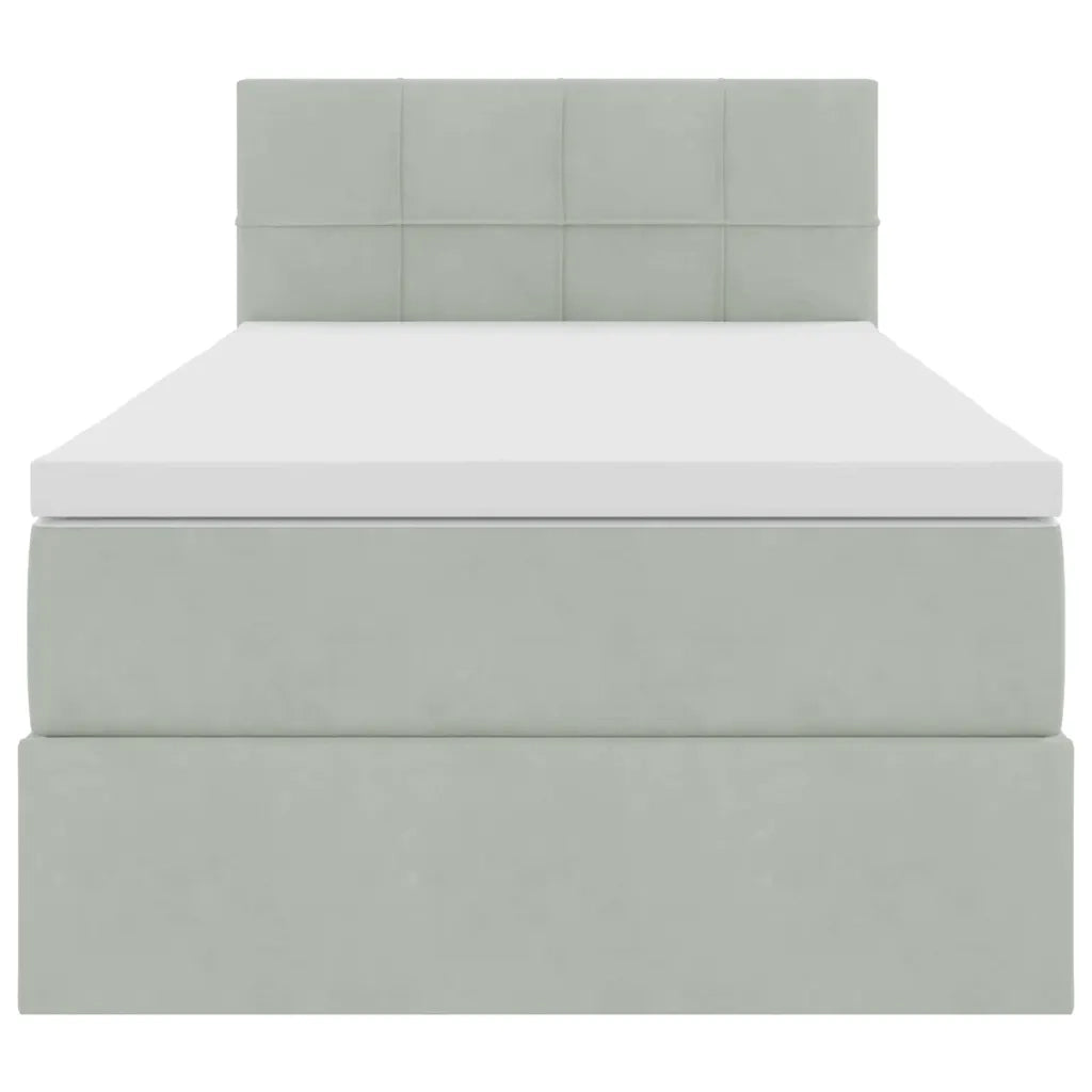 Letto con contenitore e LED Grigio chiaro 100 x 200 cm Velluto 3371373