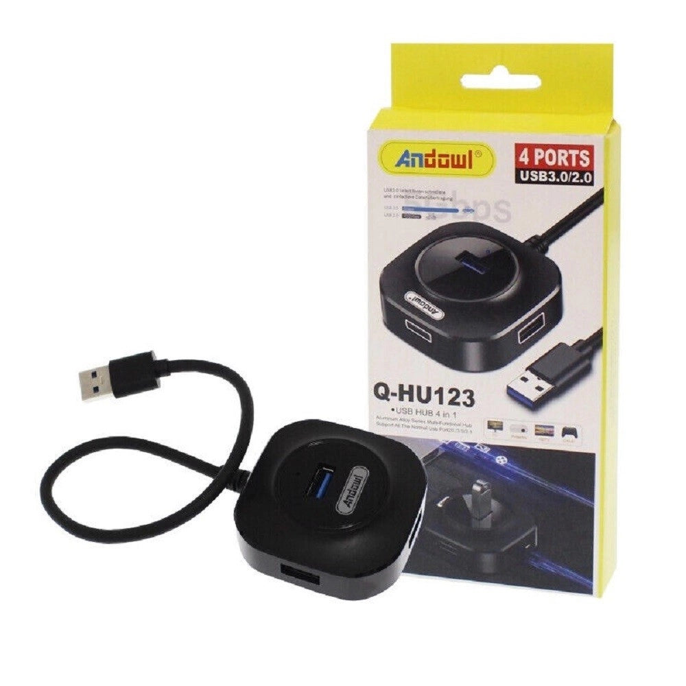 Trade Shop - Smart Hub Usb 4 In 1 Con 4 Porte Usb 3.0/2.0 Q-hu123 Telefoni Computer Notebook -