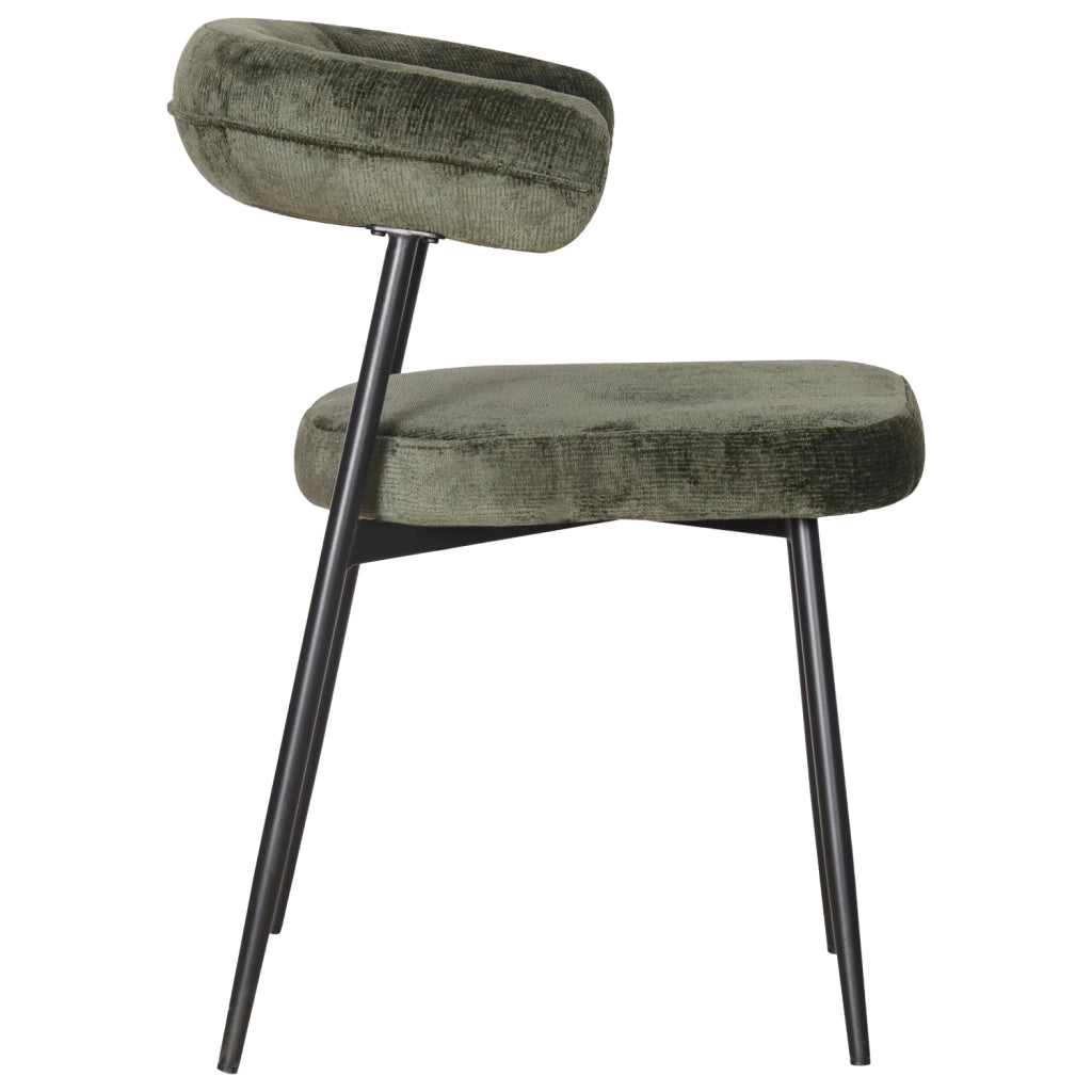 Set di 2 sedie in tessuto verde THEA