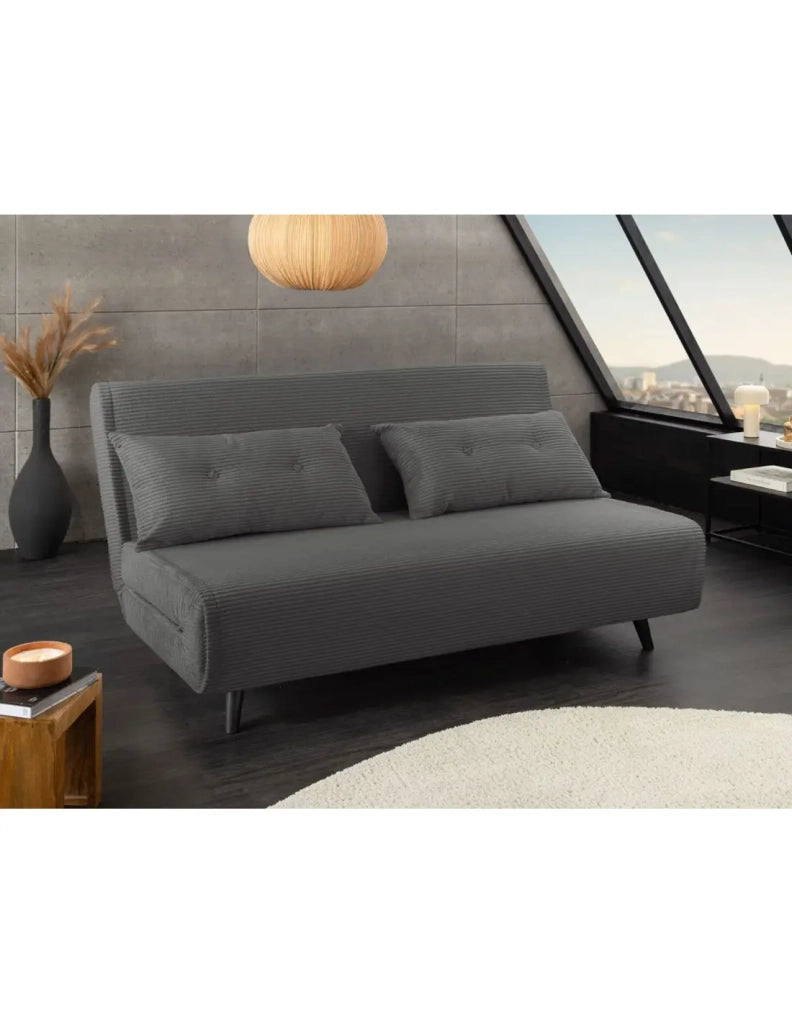 Divano trasformabile retto PRESTO grigio scuro – Divano letto 2 posti