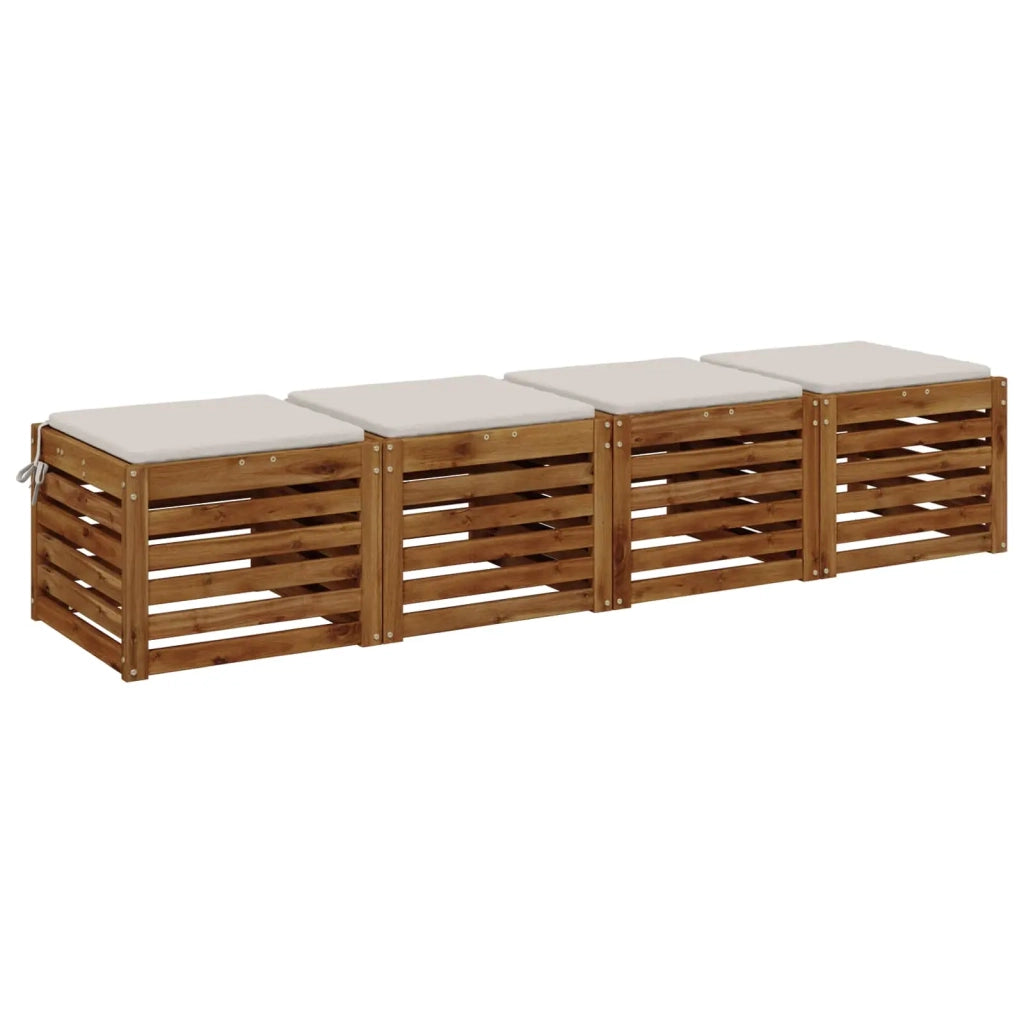 Cuscini per Sedia in 4 Pezzi SOEST 4 pz 100% Poliestere Bianco 944414