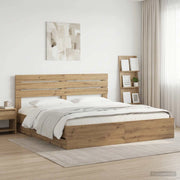 Bed Frame with Storage and Headboard Artisan Oak 180 x 200 cm 3445825