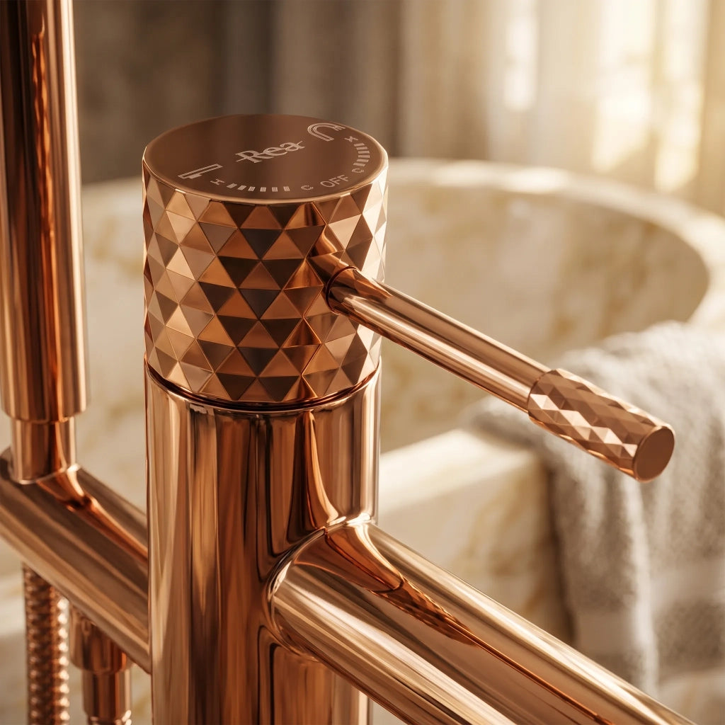 Rubinetto Indipendente Rea Lungo Diamond Copper
