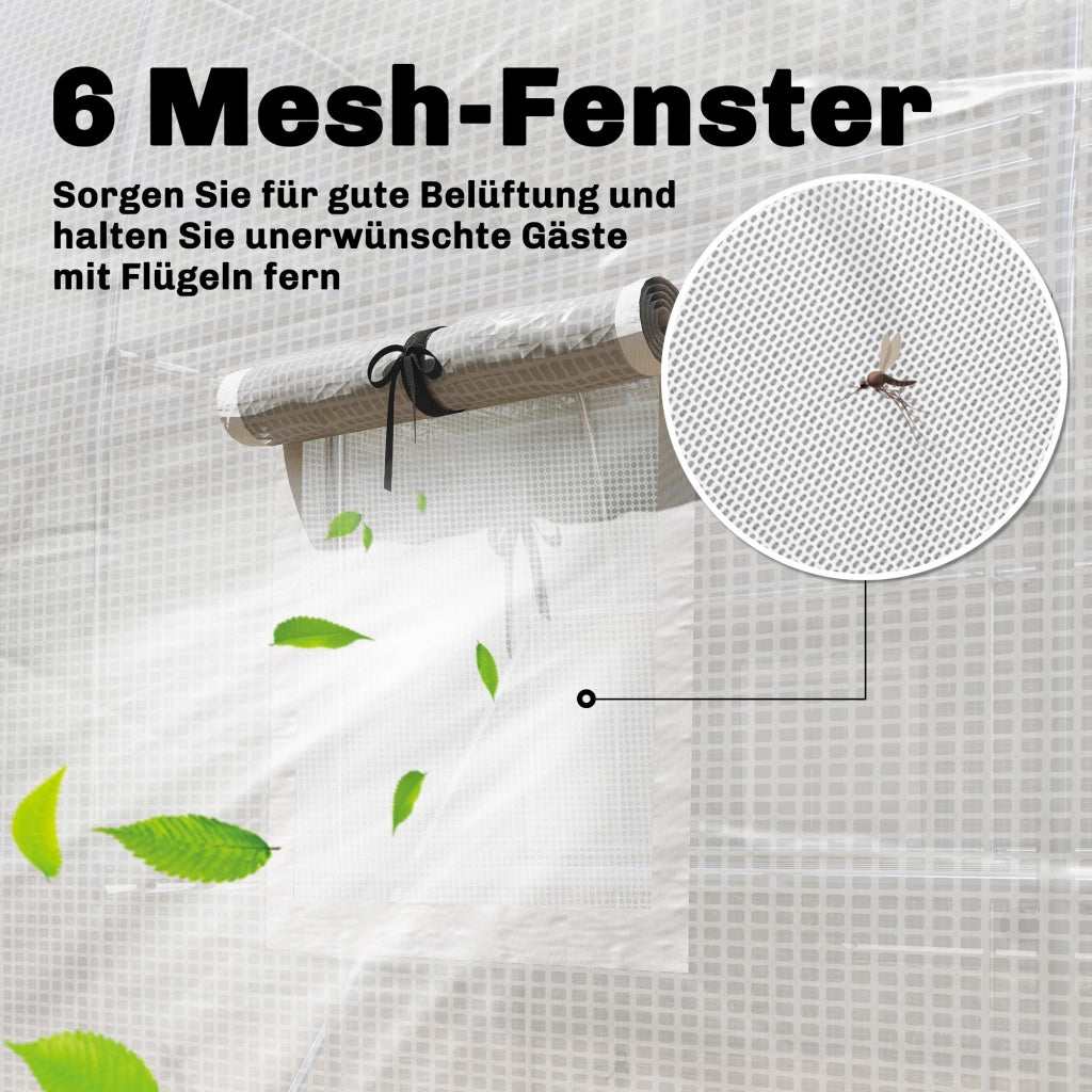 Serra a tunnel 2.7x2x2m ¨C zephmum ¨C 6 finestre rete portatile