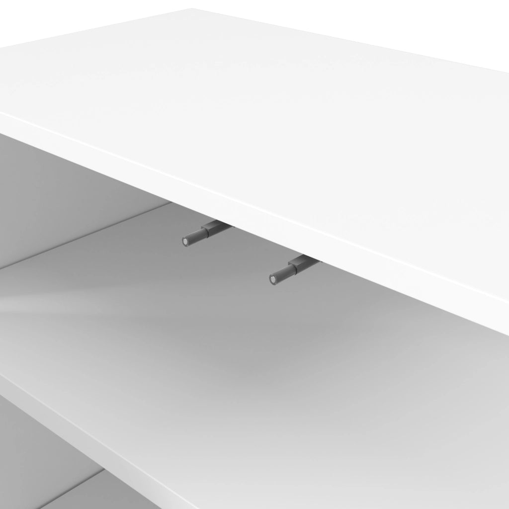 SIDEBOARD con Ante Ondulate 120x35x80 cm MDF Bianco con Ripiani Regolabili