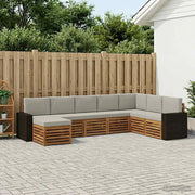 Set di divani da esterno 8 pcs Naturale e Grigio Chiaro 3384722