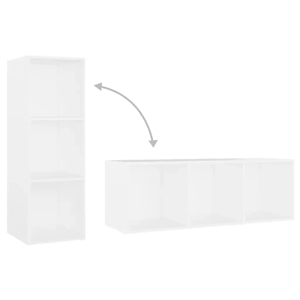 Mobili TV 2 pz Bianchi 107x35x37 cm in Legno Multistrato 3079907