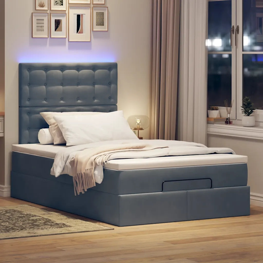 Struttura Letto Pouf con Materassi 80x200 cm Velluto 3314451