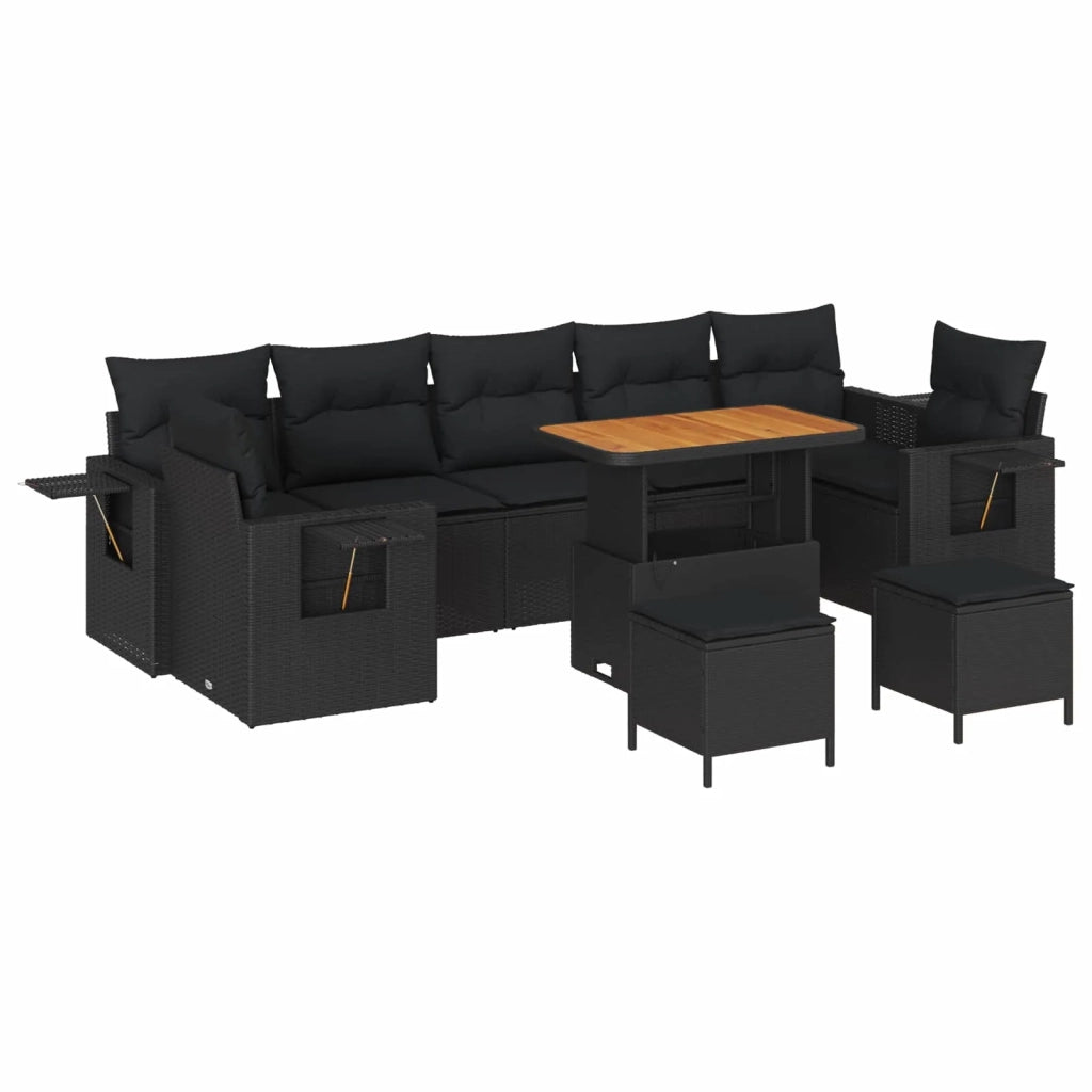Set Divano da Giardino 10 pcs Nero polyrattan 3361729