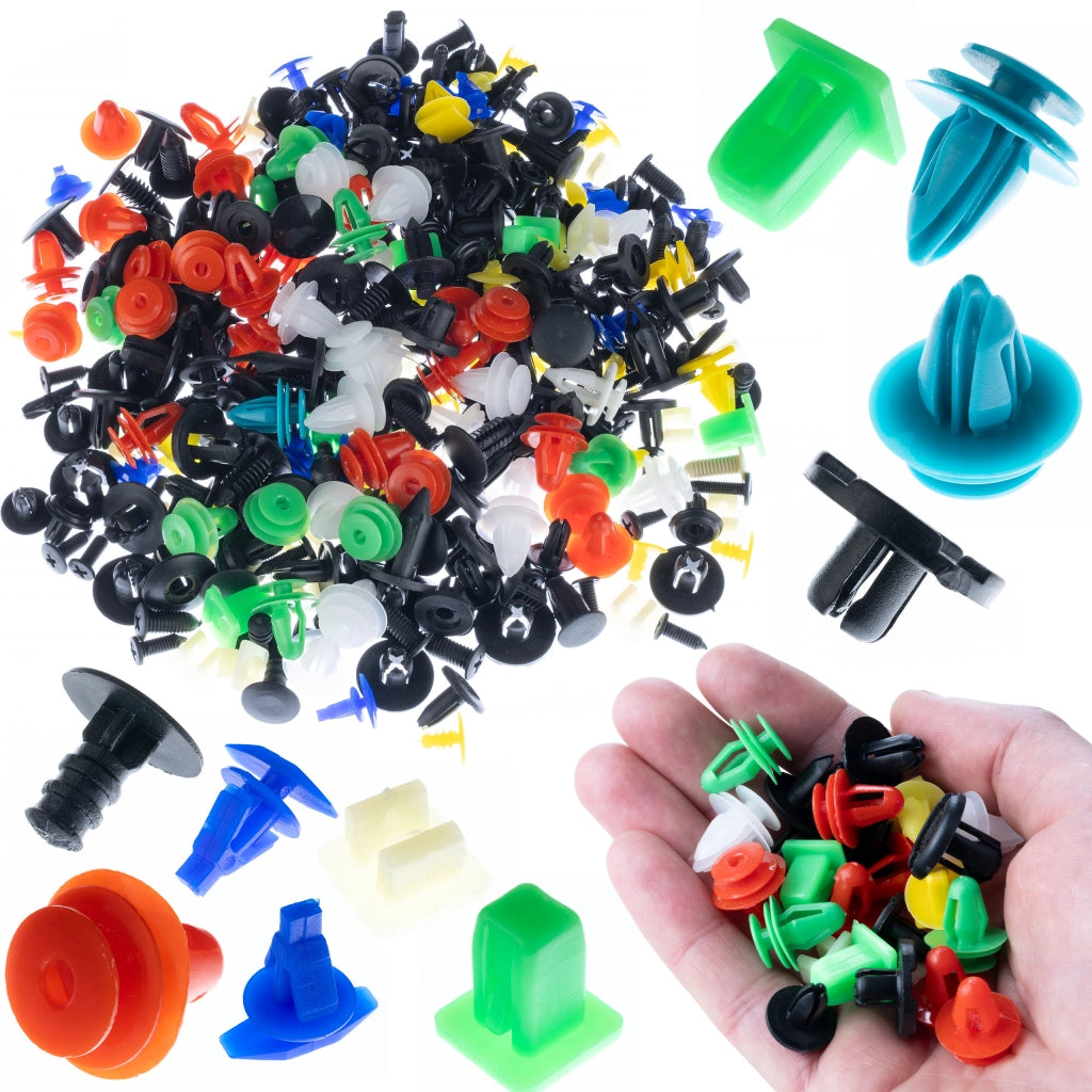 Set di Rivetti Universali per Auto Rosfix – 500 Pezzi | Materiale Plastico, Multicolore, Lunghezza 1-4 cm