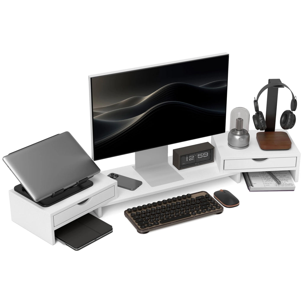 Scrivania regolabile per PC con 2 cassetti ¨C Minimal ¨C 60-116 cm