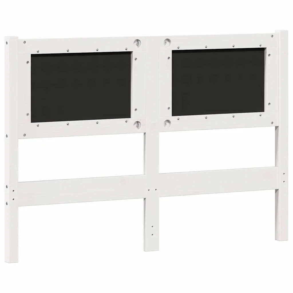 Testiera-Testiera con Cuscini Bianco e grigio chiaro 135 cm Legno di pino massello