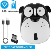 Mouse wireless caricata in forma di cartone animato (nero)
