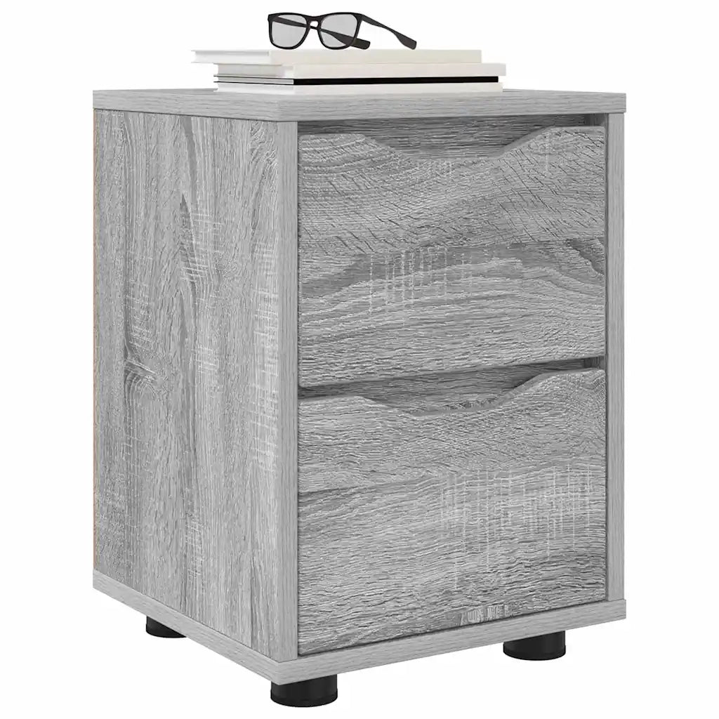 Comodini con cassetto 2 pz-Set di 2 Tavolino da notte Grigio Sonoma 30,5 x 30 x 43 cm