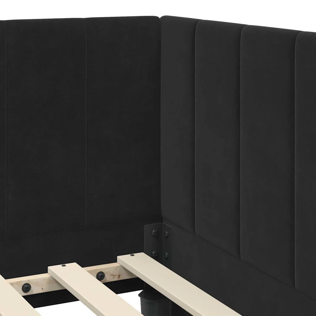 Struttura Letto Angolare con Materasso 2 pcs Nero Velluto 3393843