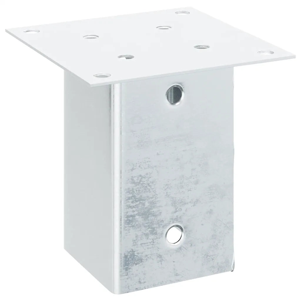 Basi per Pali Quadrate 12 pz Argento 91x91 mm Acciaio Zincato 42000011