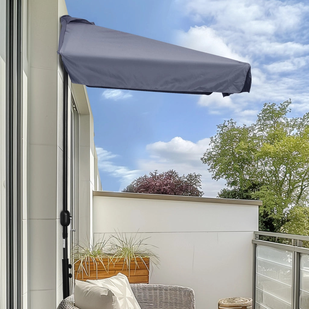 Parasole da balcone ¨C Minimal ¨C grigio metallo 230x130x249 cm