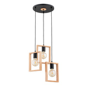 Lampada a sospensione scandi nera legno Ø45 3xE27 Alfa
