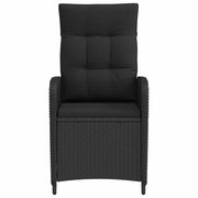 Sedia da Giardino | Sedie da Esterno reclinabile Nero polyrattan