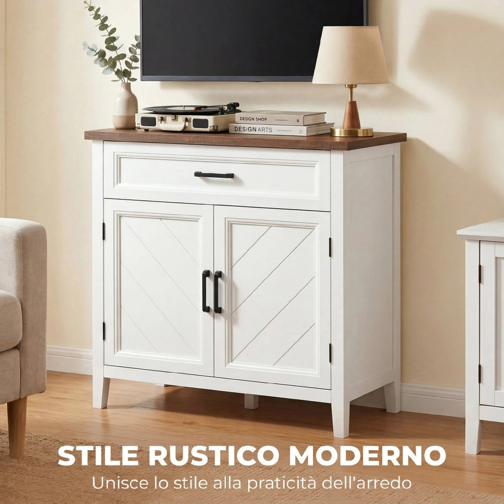 Credenza Moderna Rustico ¨C Xylo ¨C 2 Ante con Ripiano Regolabile