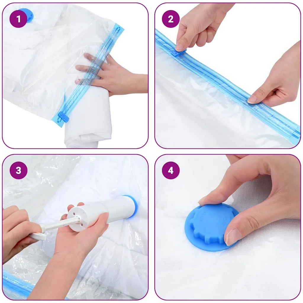 Sacchetti per Stoccaggio 50 pcs Trasparente e Blu 100 x 80 cm 42001447