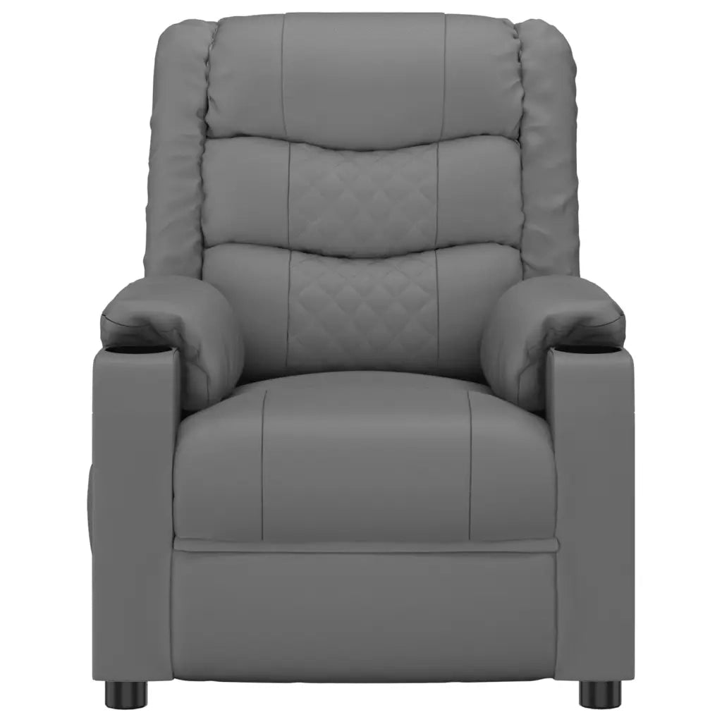 Poltrona Massaggiante Elettrica Grigio Similpelle 3143459