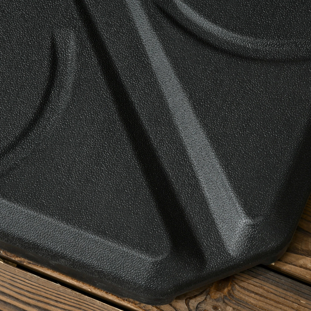 Base Ombrellone 4 Pezzi HDPE Riempibile Acqua Sabbia 18kg ¨C zephmum ¨C 103x103x8.3 cm Nero