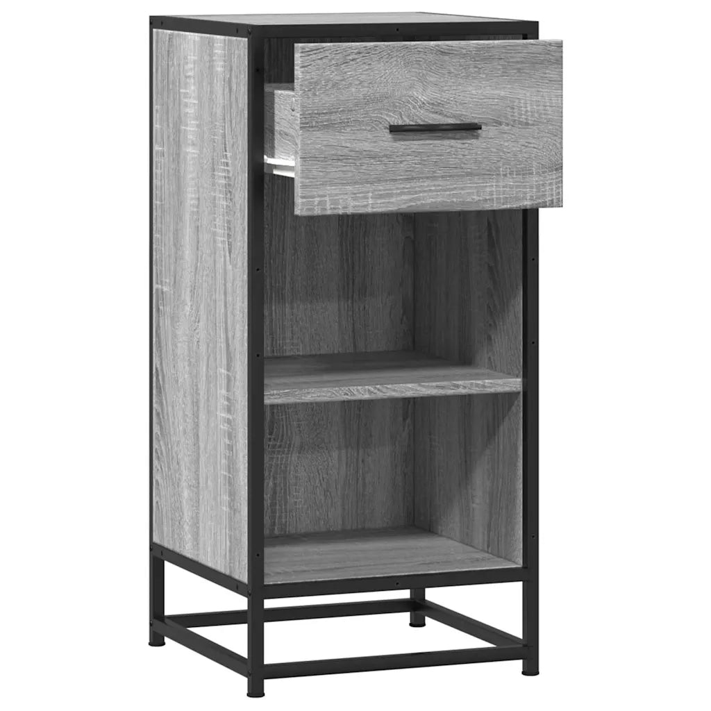 Credenza-Buffet-Armadio da cucina Grigio Sonoma 35,5x35x76 cm in Truciolato e Metallo 318808