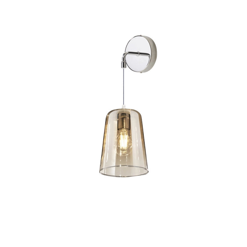 Applique a parete Shaded attacco E27 max 60W lampada da muro design minimal altezza regolabile max 250cm ambra