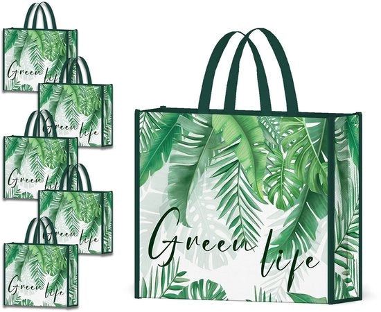 Tas Opvougable per Spese - Pannier Reutilizzabile - Borsa Resistente - Sostenibile - Materiale Non Tessuto - Peso Massimo 50 libbre