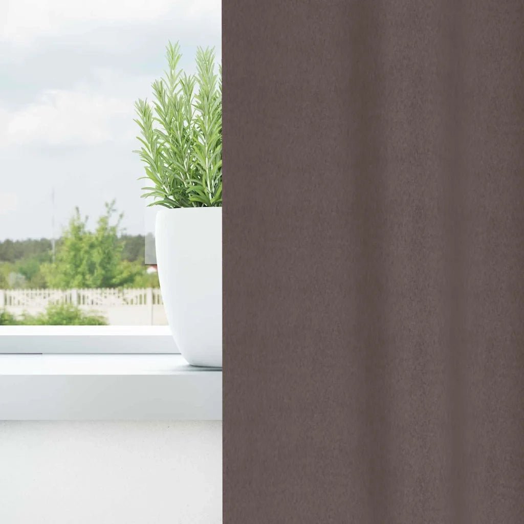 Tende Blackout con Anelli 2 pz Marrone Scuro 245 x 140 cm 4107336