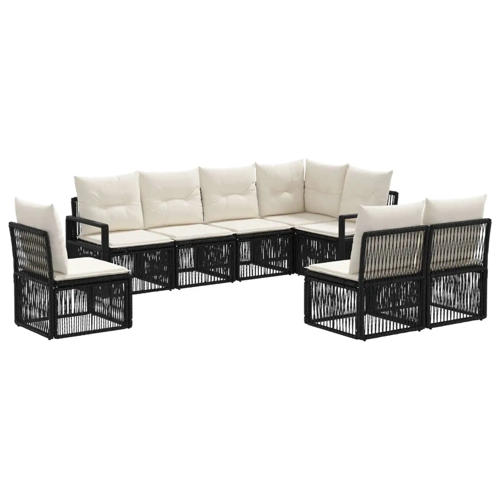 Set Divano da Giardino 8 pz Nero polyrattan 3435727