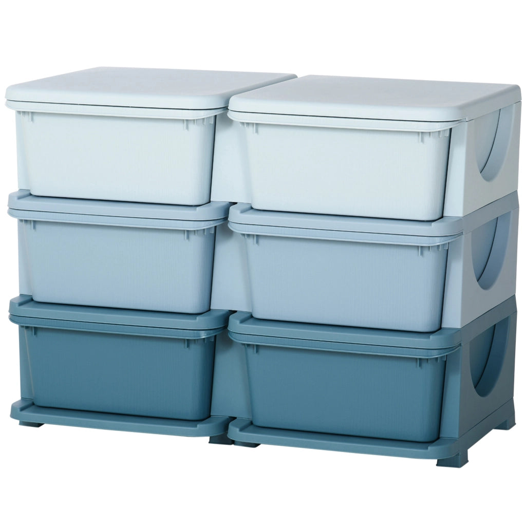 Cassettiera per bambini con 3 cassetti ¨C zephmum ¨C Blu