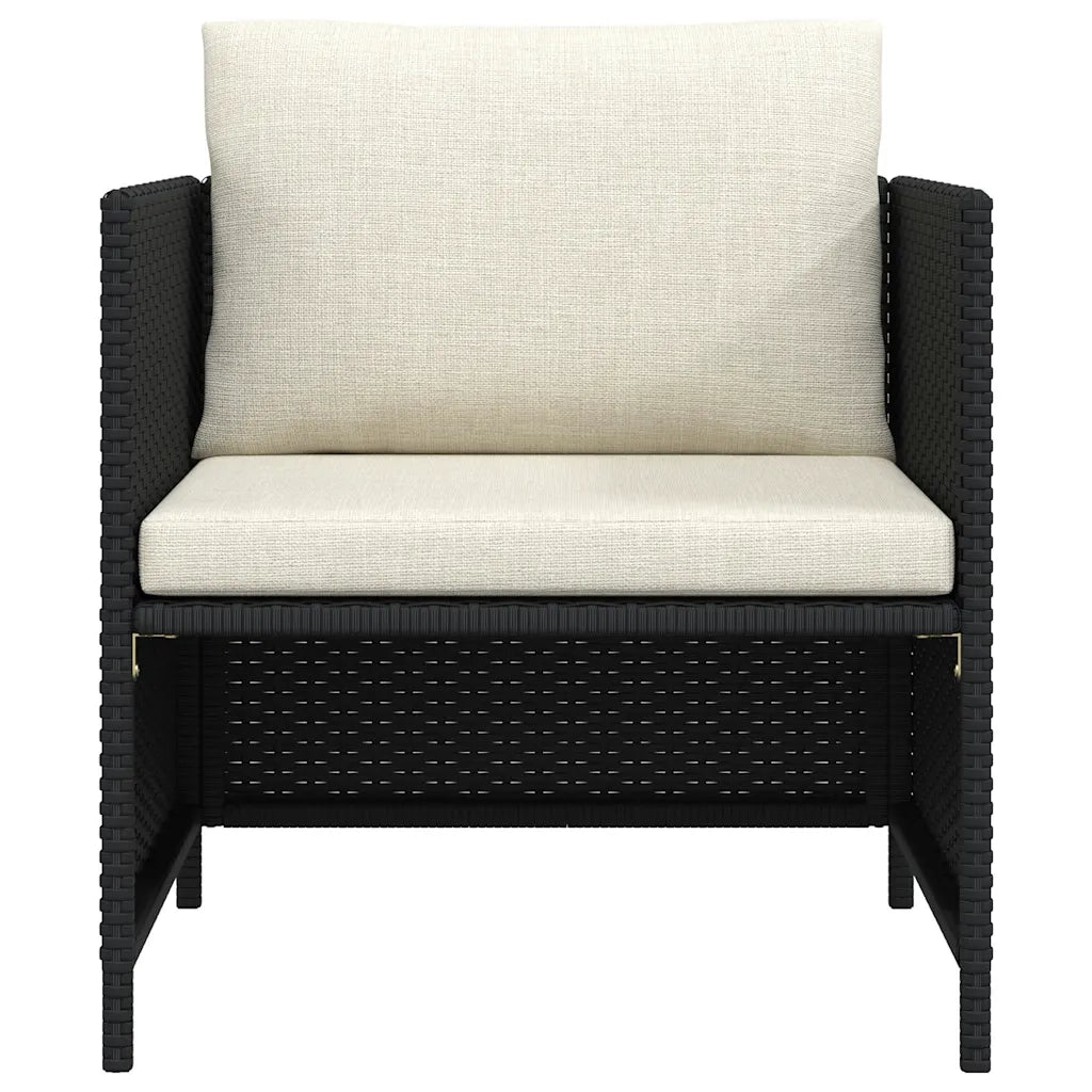 Poltrona da Giardino con Cuscini in Polyrattan Nero 313510