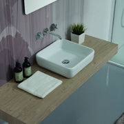 Lavabo d'appoggio 40x40 cm mod LA66 Bianco