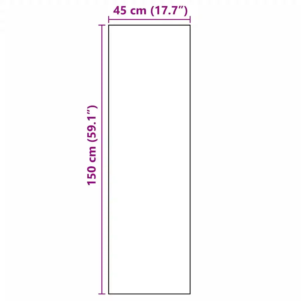 Tappeto da Cucina Nero 150 x 45 cm Velluto 42013429