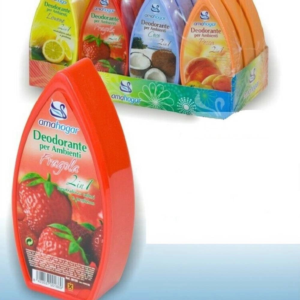 Trade Shop - Set 12 Deodoranti Gel Profumo Ambiente Assorbi Odori 2in1 Fruttate -