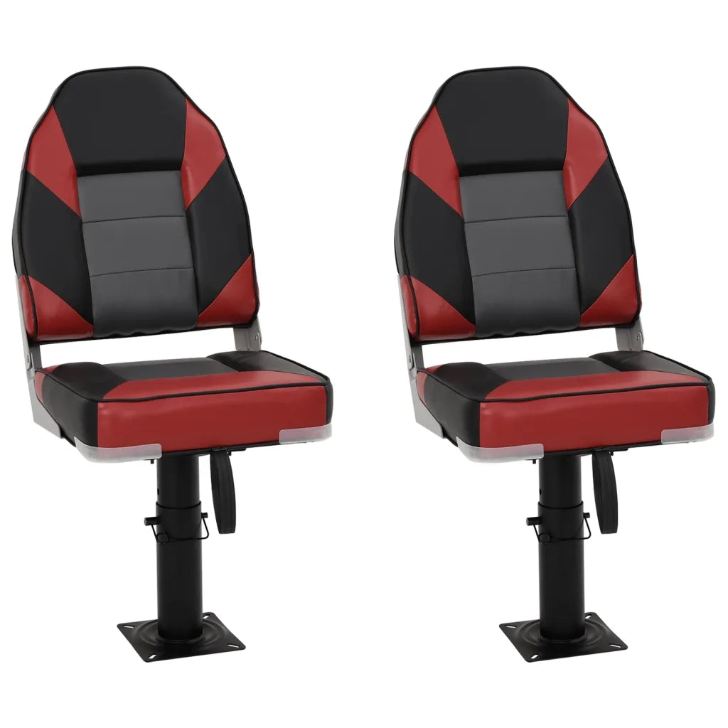 Sedili Barca con Supporto 2pz Altezza Regolabile Girevole 360° 3294998
