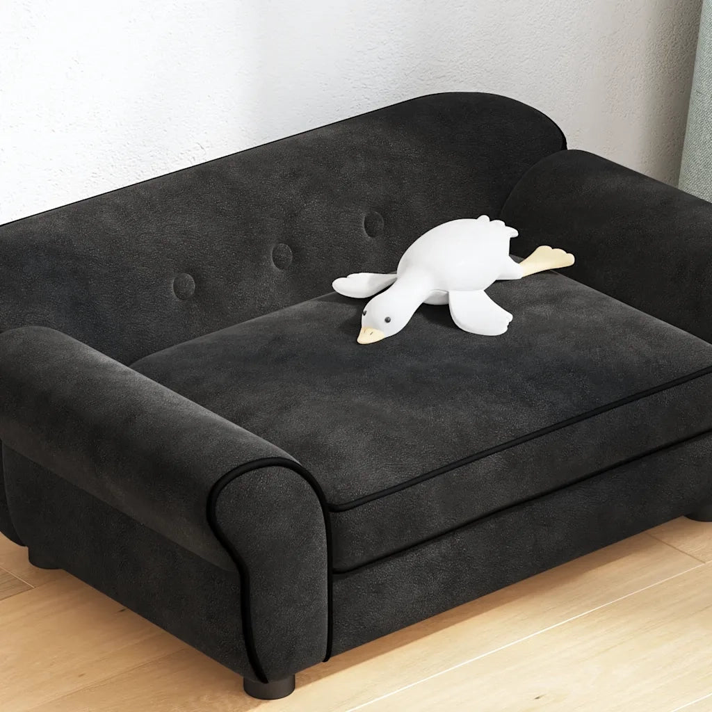 Divano per Cani Nero 72x45x30 cm in Peluche 171038