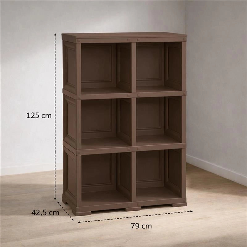 SCAFFALE 3 MODULI WENGÉ 79X42,5X125 CM – LIBRERIA VERTICALE SALVASPAZIO PER ZONA LIVING E STUDIO