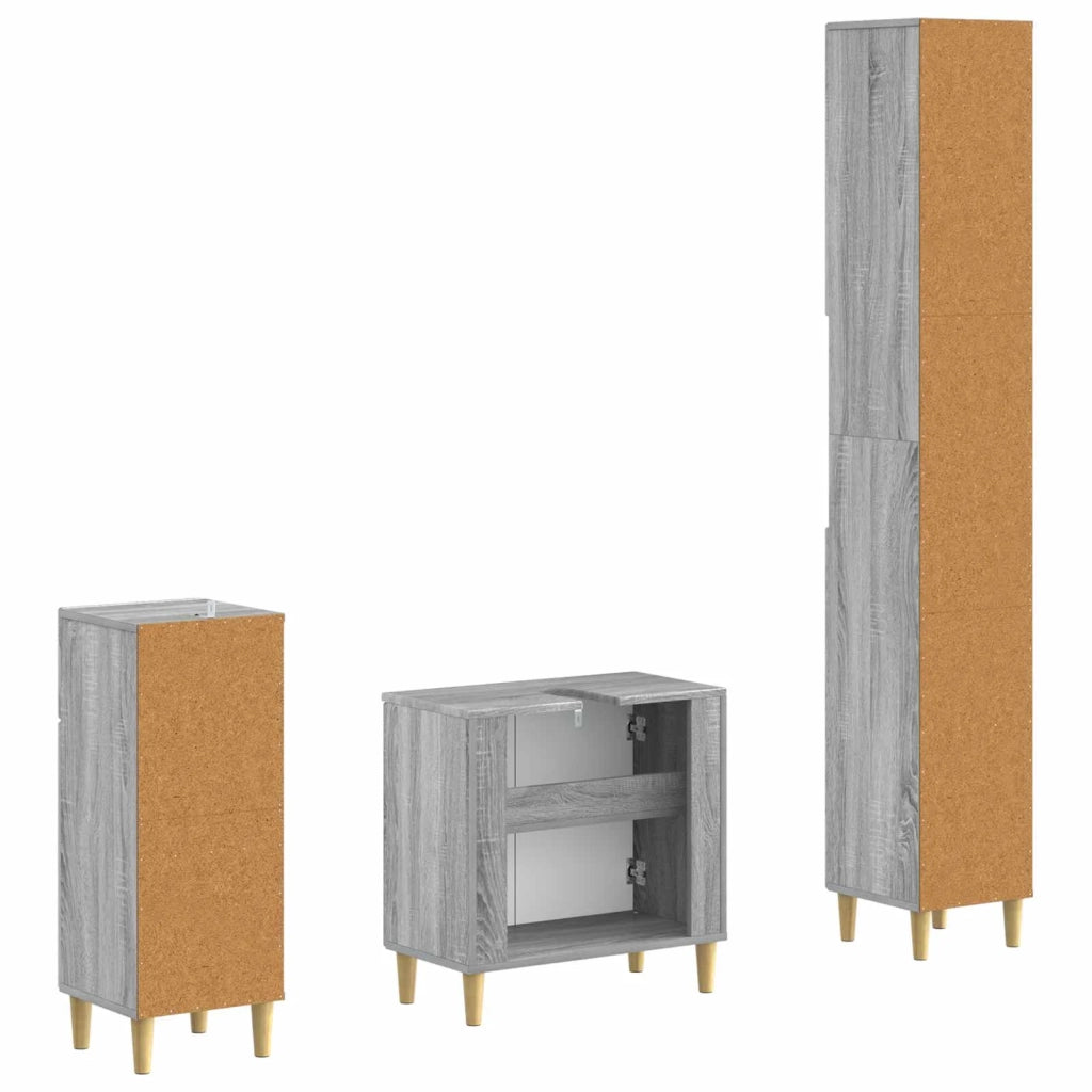Set di armadietti da bagno in 3 pezzi DELFT 3417870
